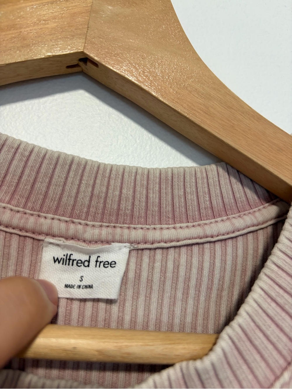 Aritzia Wilfred Free Light Pink Ribbed Dunes Mini Dress Women’s Size Small - Picture 3 of 6